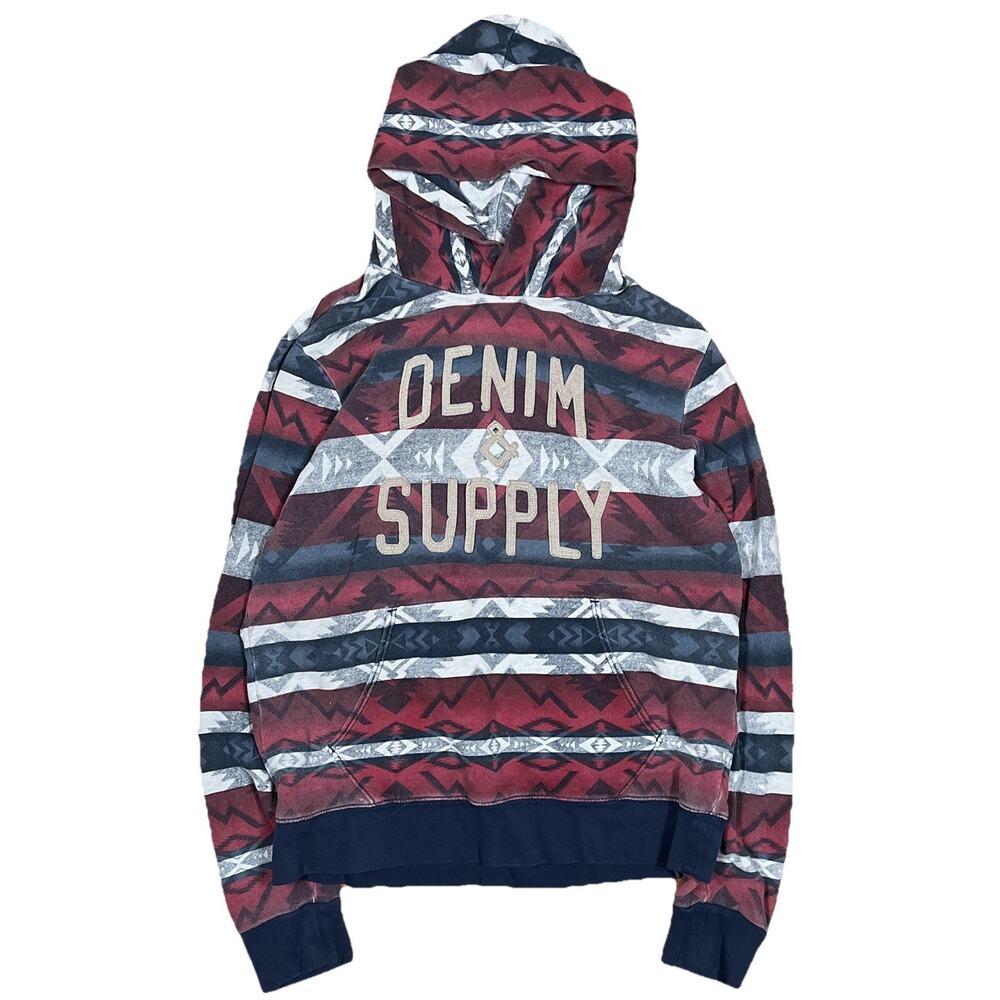 Ralph Lauren Hoodie Men's Large Aztec Southwest Denim & Supply Fade Americana